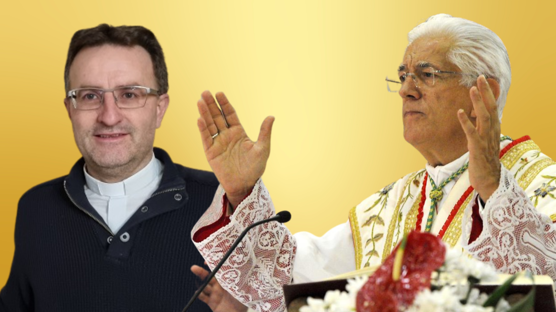 Don aDavide Smiderle e il Vescovo di Ivrea