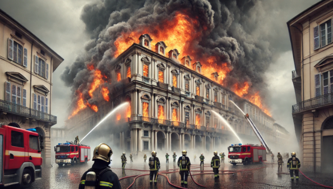 Incendio nel 'Palazzo dello Spaccio' di Torino: fiamme e fumo in corso Regina Margherita