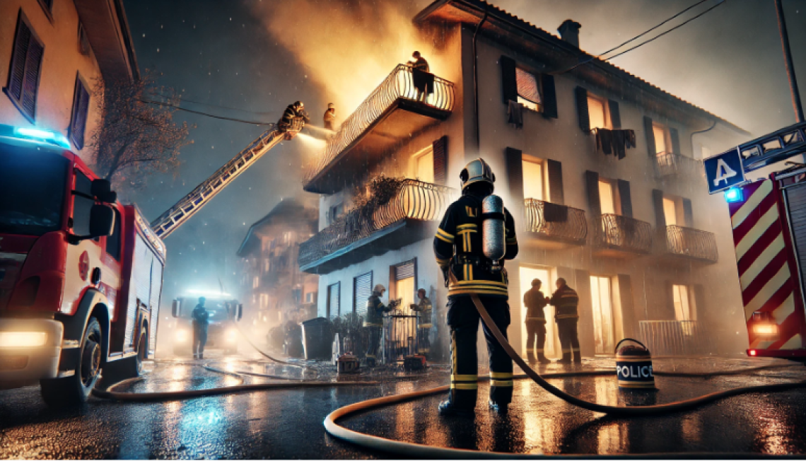 Incendio a Biella: Due Persone in Ospedale Dopo il Rogo Notturno