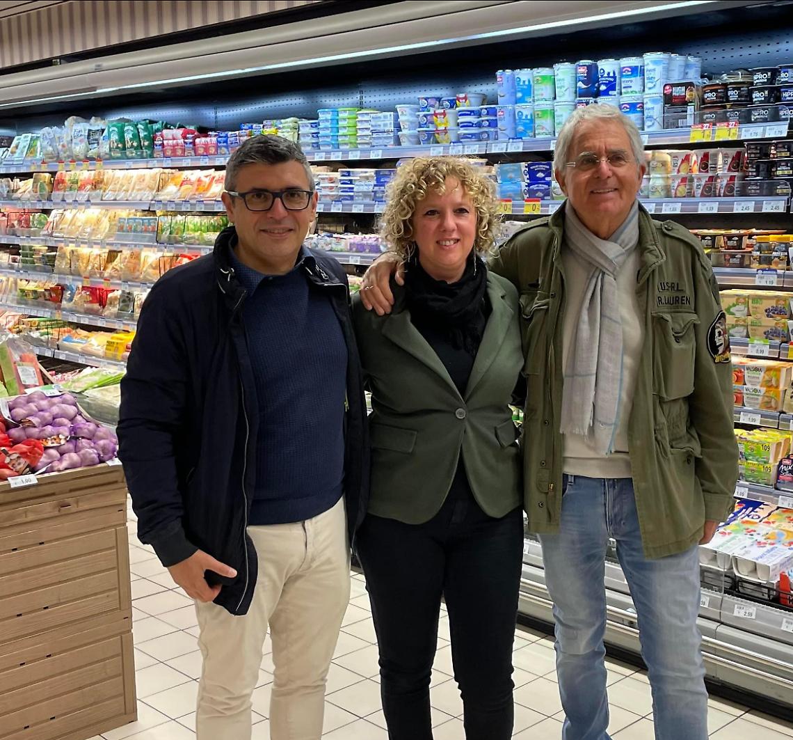 Irene Bono con il sindaco di Gassino Cristian Corrado e l'assessore e imprenditore Fiorenzo Borello di Castiglione
