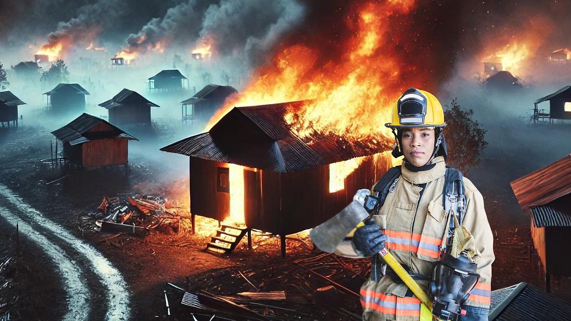 Inferno di fuoco nella notte