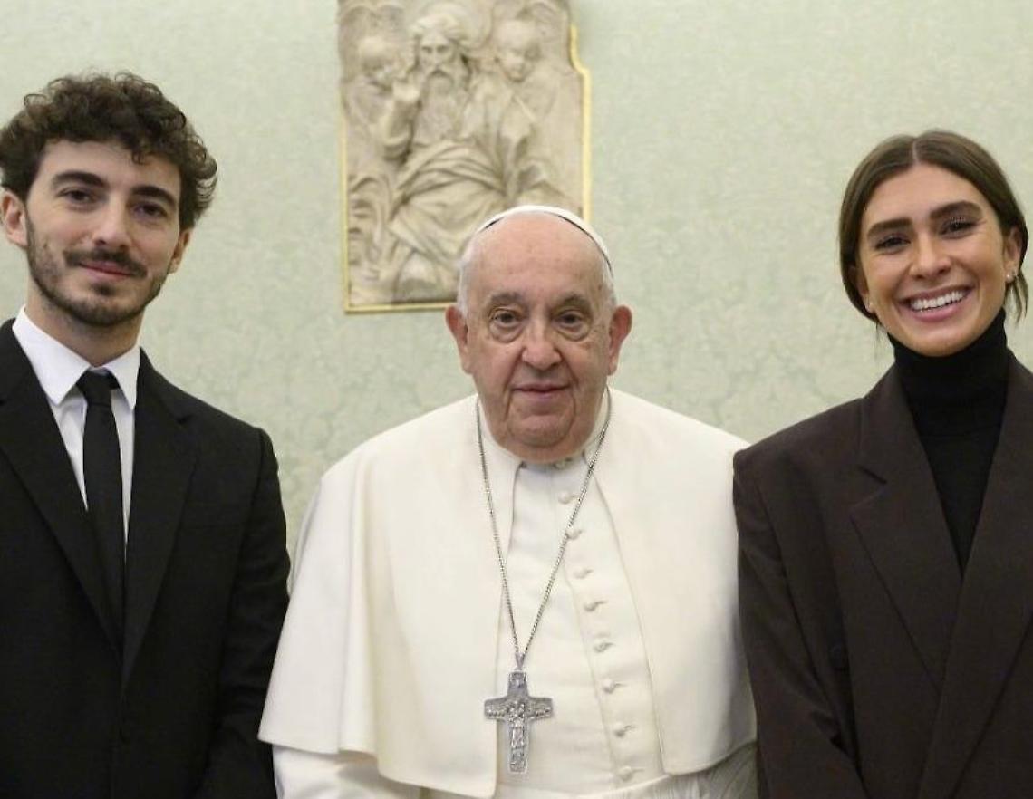 Pecco Bagnaia e Domizia in udienza dal Papa
