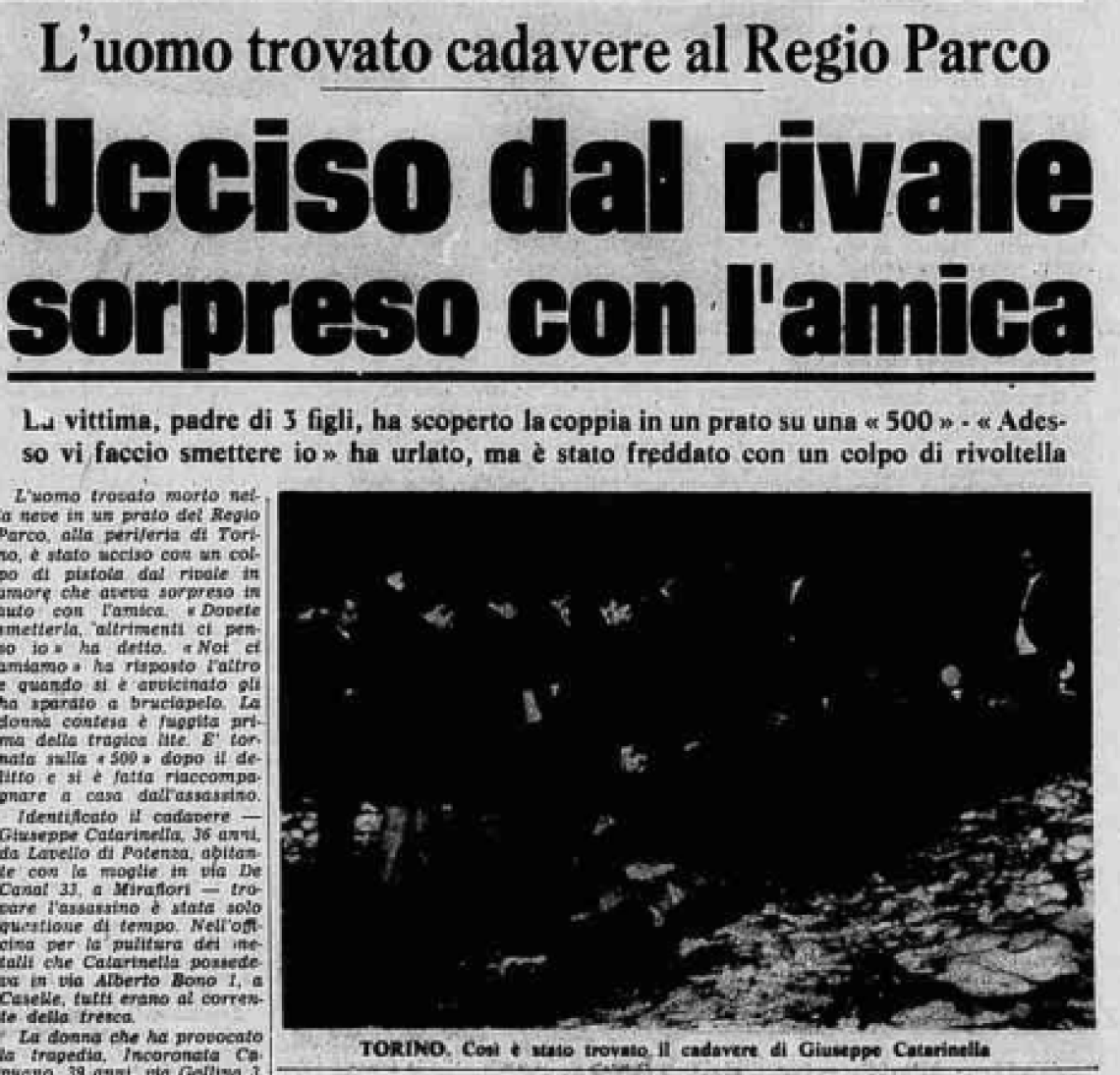 A Torino ci si ammazza pure alla Befana – L’omicidio Catarinella.