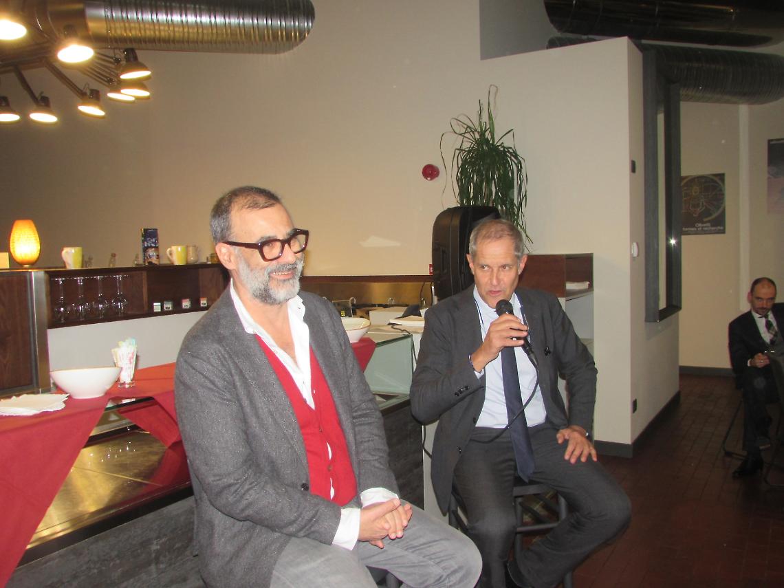 Luca Beatrice a Ivrea con l'ex sindaco Stefano Sertoli