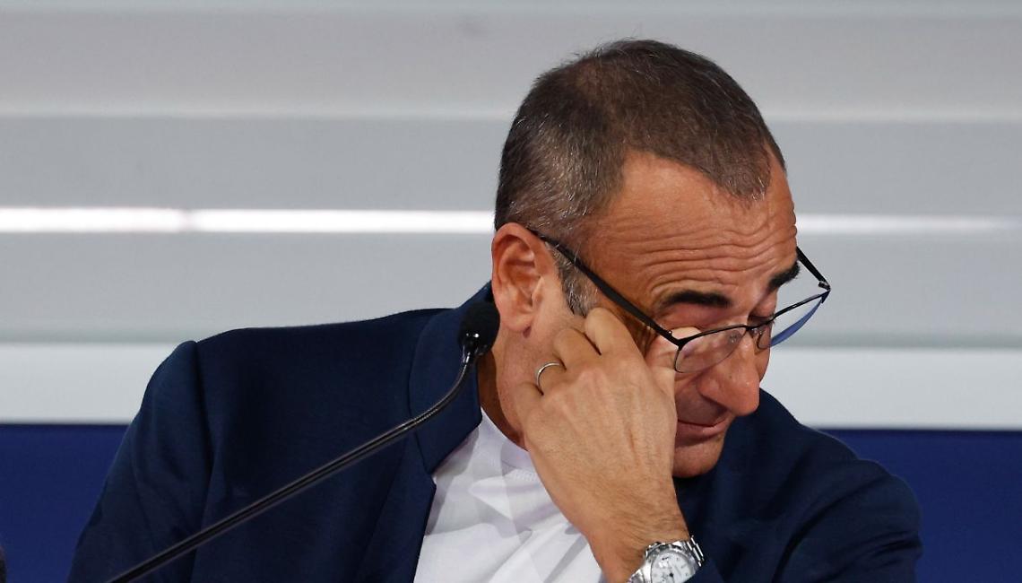 Carlo Conti in lacrime a Sanremo