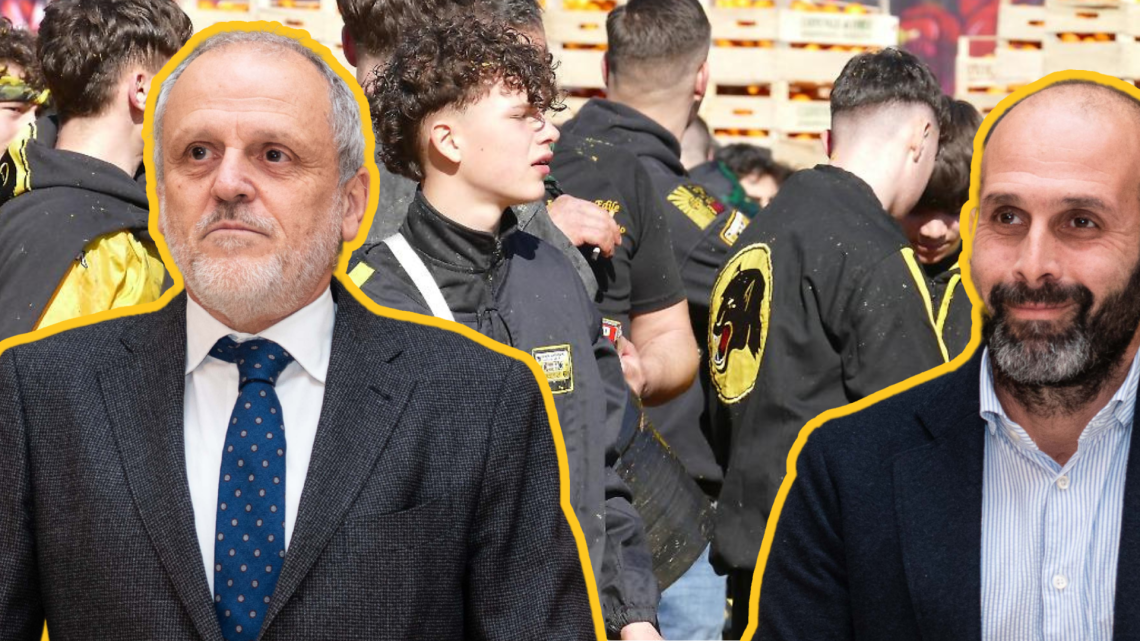 Alberto Alma presidente Fondazione Storico Carnevale e il sindaco di Ivrea Mateo Chiantore
