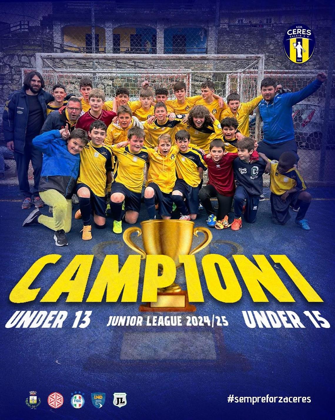 Doppia vittoria in Campionato per le giovanili del Ceres Calcio a 5 
