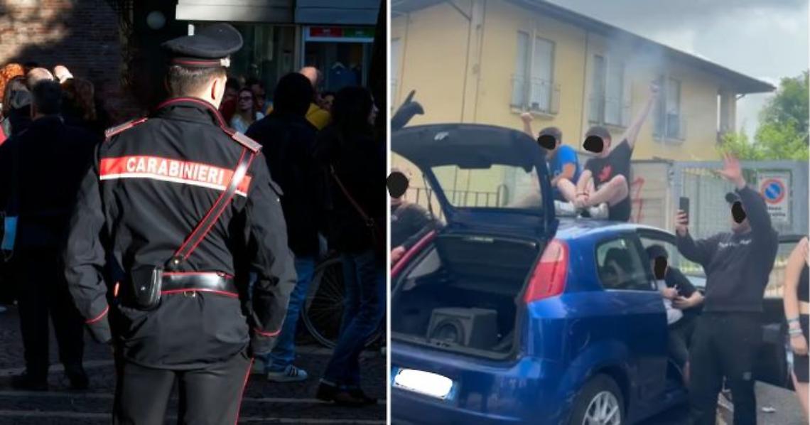 Sparano per festeggiare l'ultimo giorno di scuola