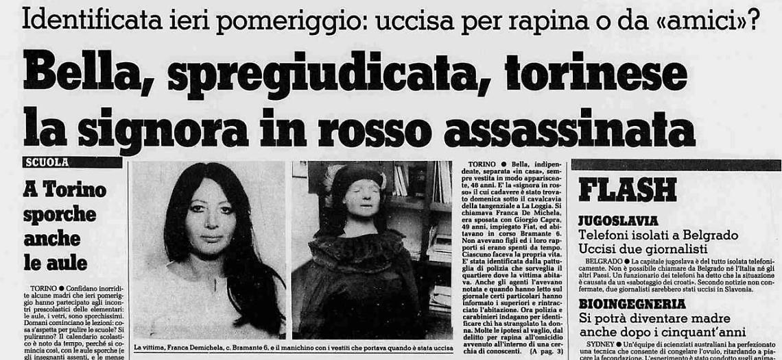 Franca Demichela, la signora in rosso.