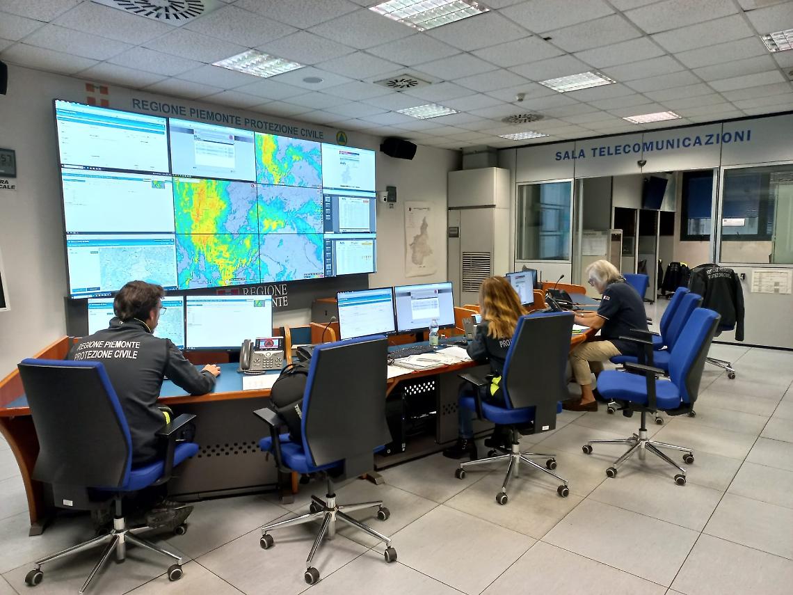 Piemonte, da mezzanotte apre la Sala operativa della Protezione civile: alzato il presidio per l'allerta arancione