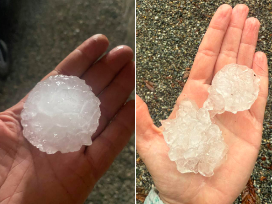 Grandinata devastante tra Ivrea e Pavone, paura nell’Eporediese dopo il temporale di questa sera
