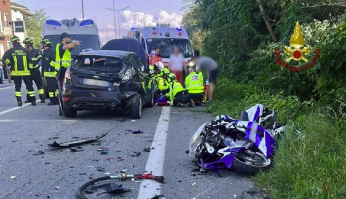 Scontro a Salussola, motociclista 28enne in condizioni gravissime