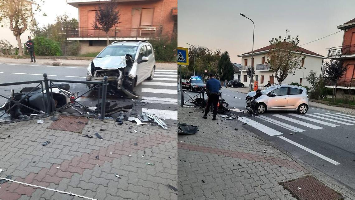 Scontro tra auto a scooter a San Raffaele Cimena: ferito un motociclista