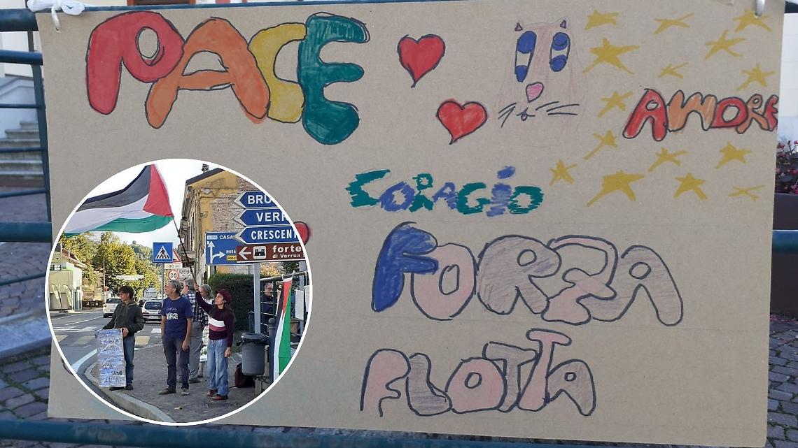 Solidarietà a Gaza, anche i piccoli comuni si mobilitano: presidio a Cavagnolo per la Global Sumud Flotilla