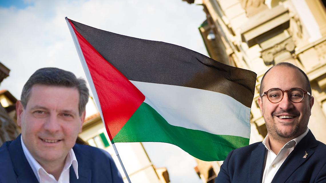 Borgaro Torinese, appare bandiera della Palestina sul municipio. La Lega: "Scelta divisiva"
