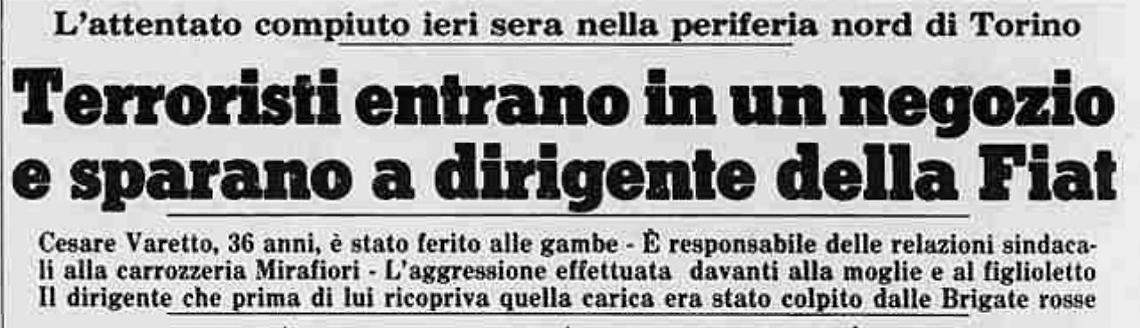 Accadde oggi - Le storie dimenticate della violenza quotidiana della Torino negli anni di piombo.