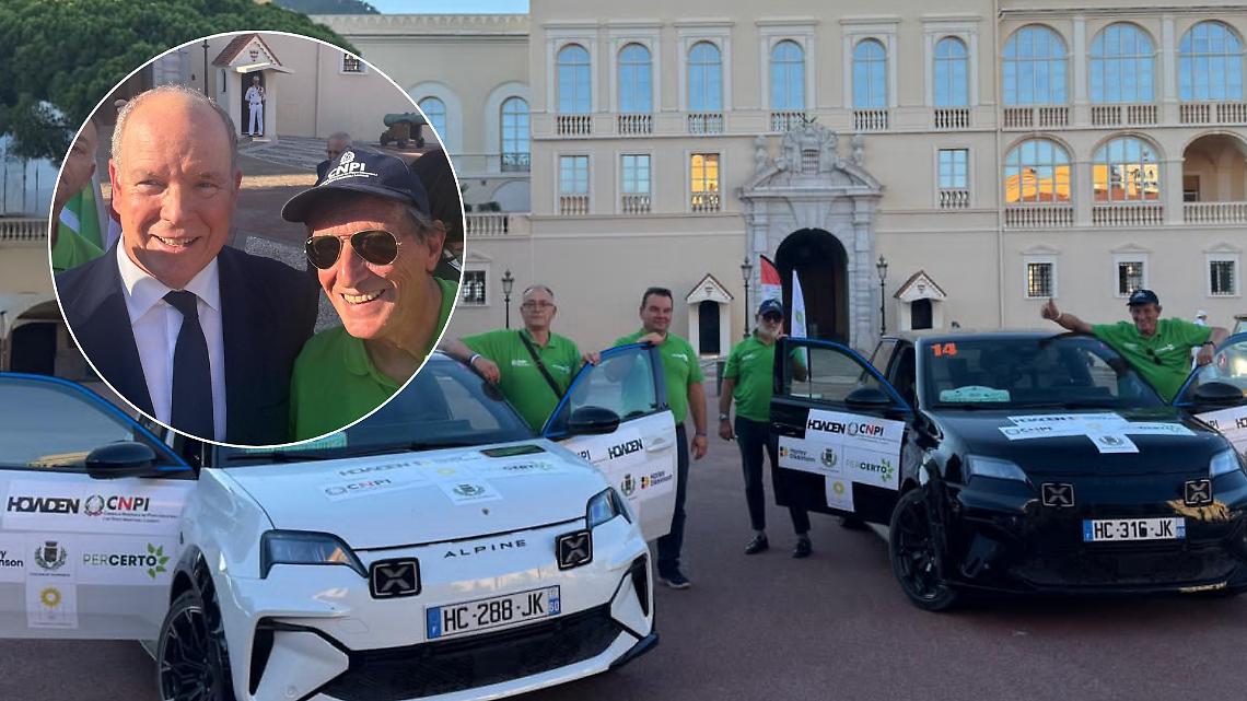 Casalborgone in pista: l’ex sindaco Giardino alla Riviera Electric Challenge. Premiazione con Alberto II di Monaco