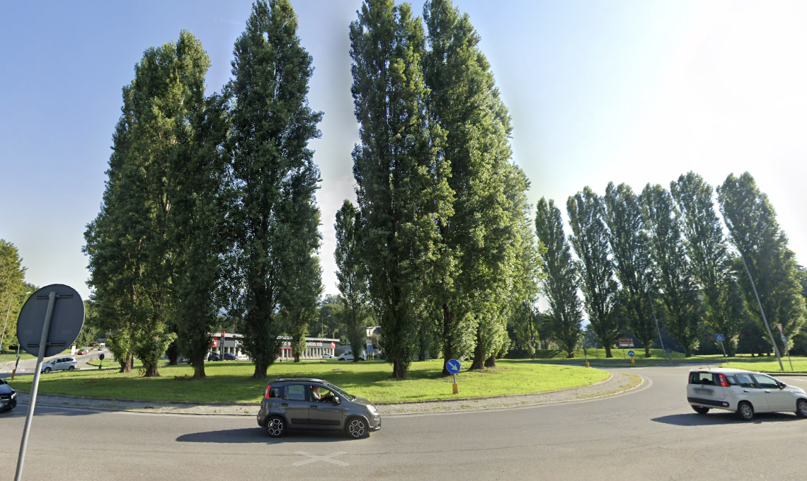 Banchette abbatte i pioppi della rotatoria: sicurezza prima di tutto, ma il paese cambierà volto