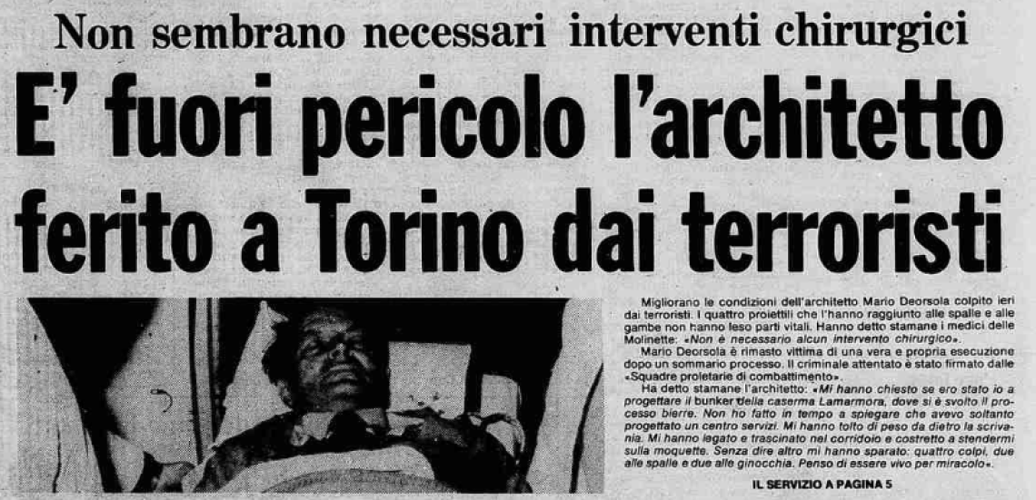 Quando il tempo non basta: l’attentato che segnò l’architetto Mario Deorsola
