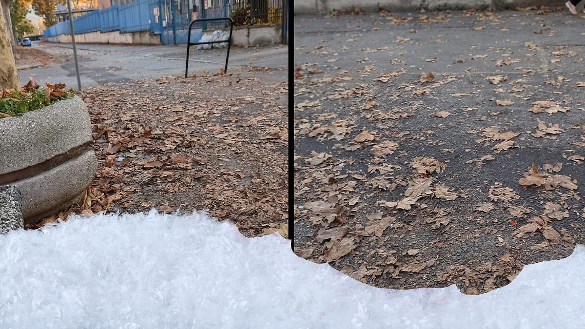 Canavese sommerso dalle foglie alla vigilia della nevicata