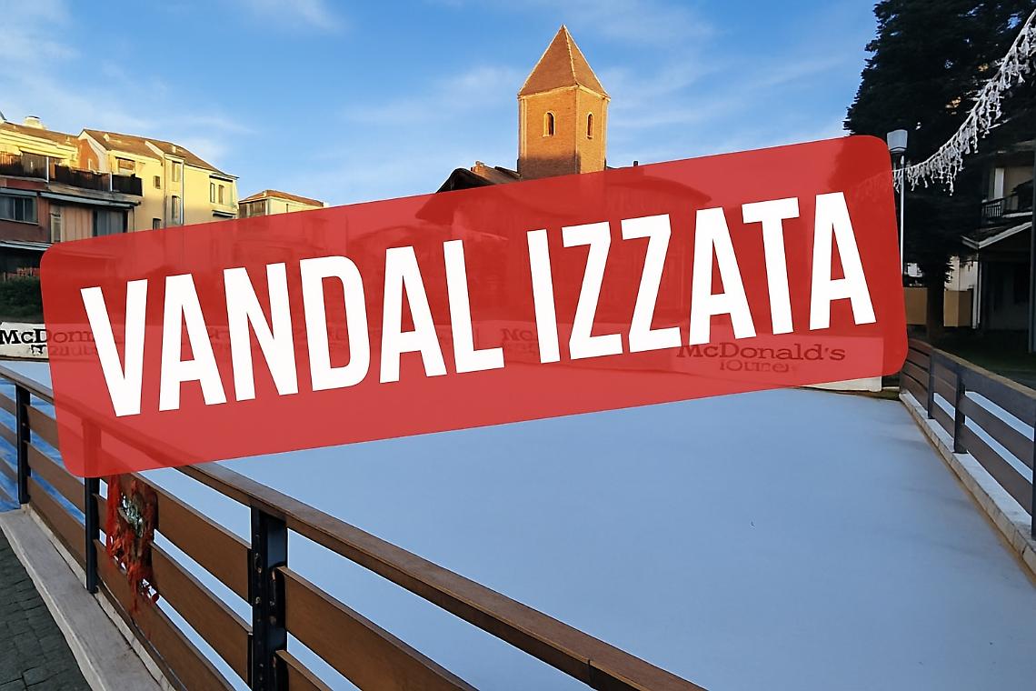 Vandali ad Alpignano, danneggiato l’impianto della pista di pattinaggio a poche ore dall’inaugurazione