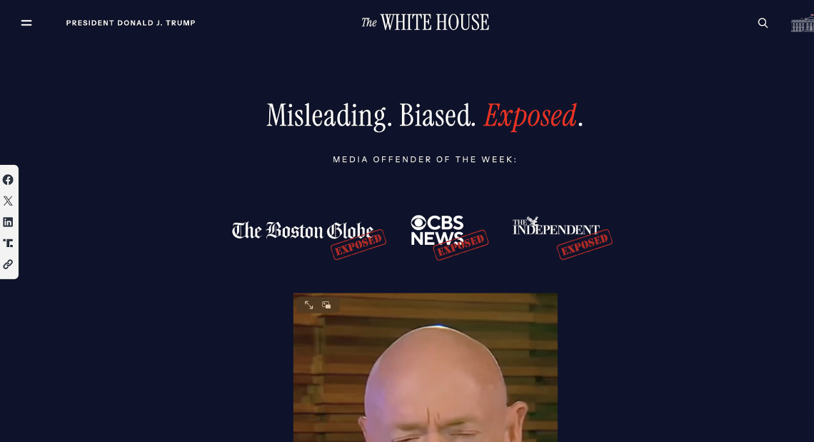 La Casa Bianca fa la lista nera: giornalisti schedati sul sito del governo