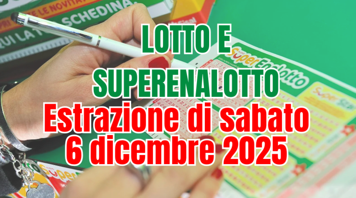 Estrazioni del 6 dicembre 2025: nessun 6 al SuperEnalotto, jackpot verso quota 89 milioni. Due “5” sfiorano la grande vincita