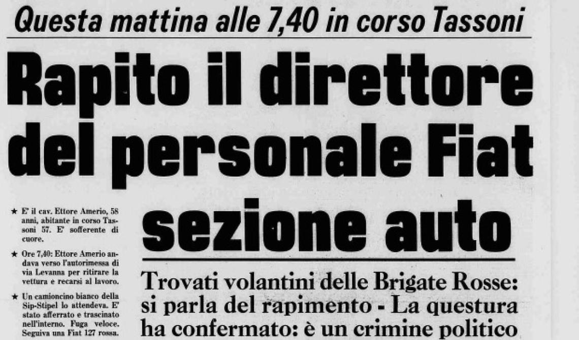 10 dicembre 1973. Il rapimento dell'ingegner Ettore Amerio.