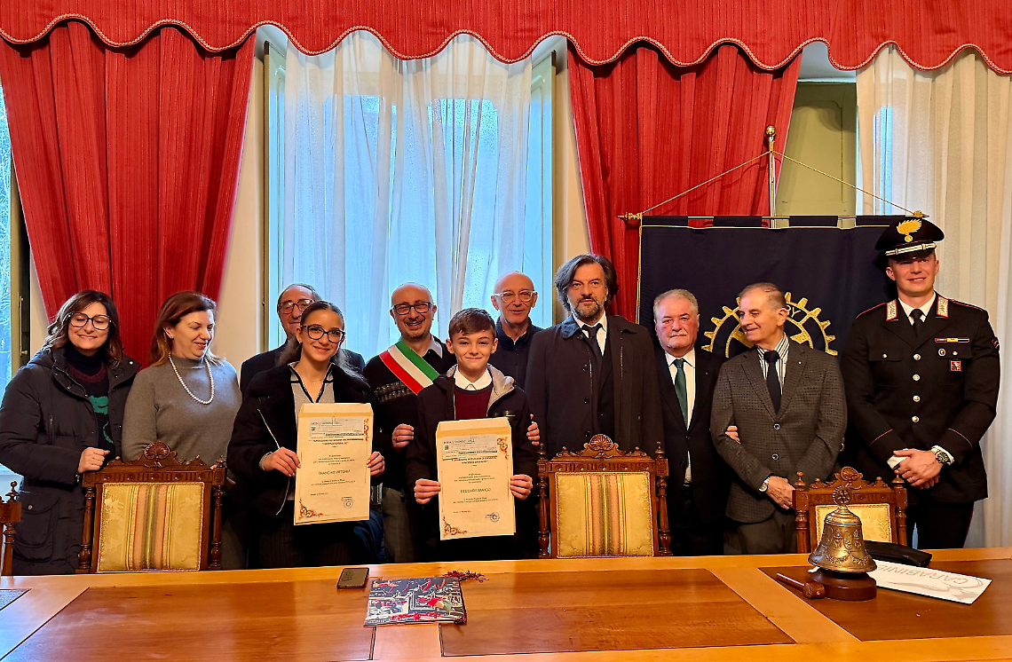 Vittoria Tanchis e Marco Beccaris alla consegna delle borse di studio