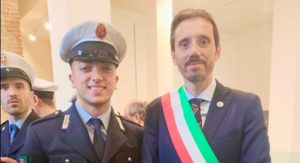 Davide Talarico con il sindaco di San Benigno