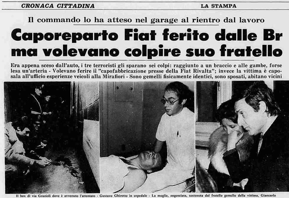 10 gennaio 1978: le Br gambizzano Gustavo Ghirotto