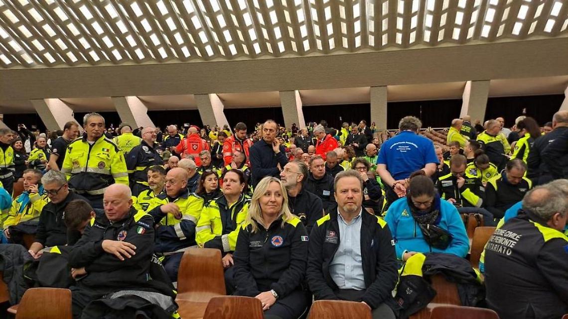 Protezione civile del Piemonte in Vaticano: l&rsquo;omaggio del Papa ai volontari del Giubileo