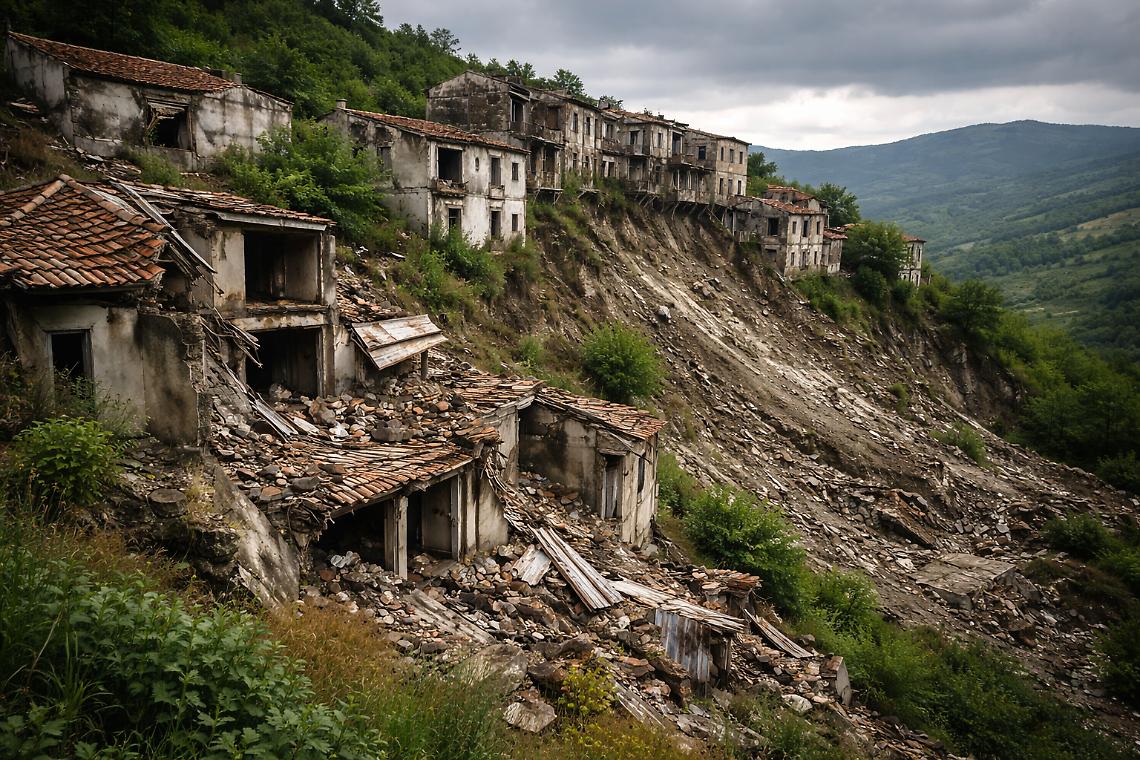 Villaggio abbandonato dopo frana 