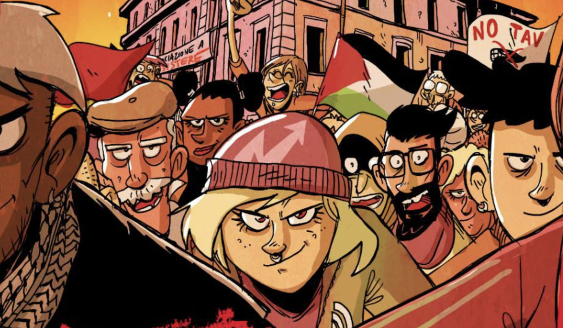 I manifesti di Zerocalcare per il corteo di Askatasuna a Torino, battuti all'asta su E-Bay