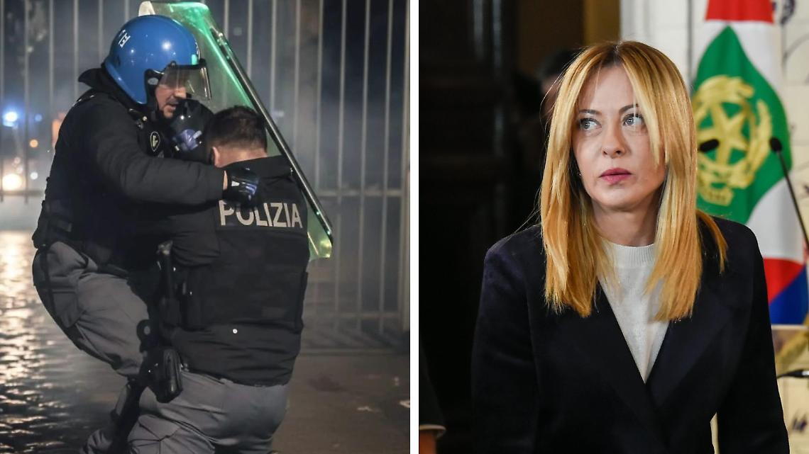 Guerriglia a Torino, Meloni dagli agenti feriti: "E' tentato omicidio"