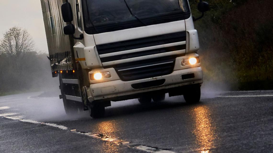 Camion esce di strada
