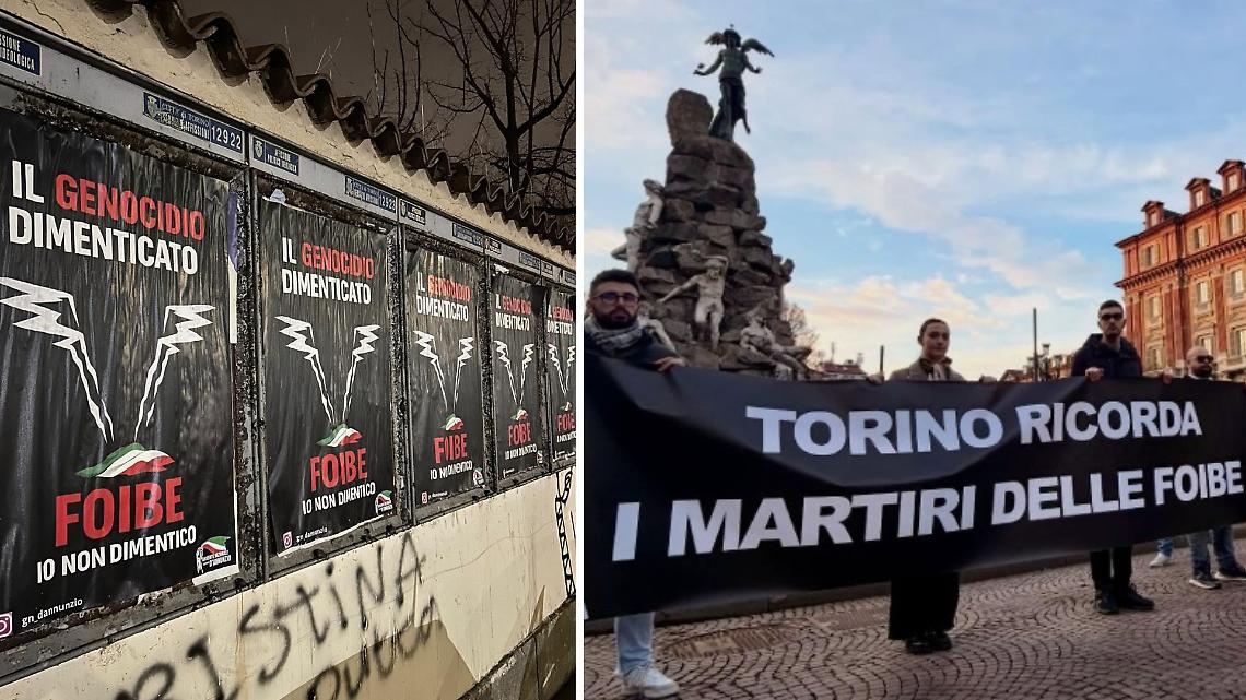 Foibe, centinaia di manifesti in tutta Torino: il Giorno del Ricordo tra polemiche e celebrazioni ufficiali