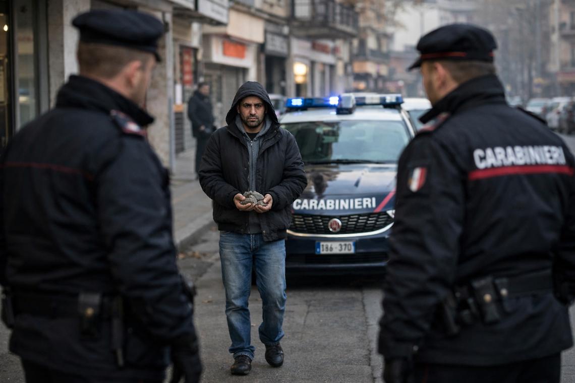A spasso per Settimo con pietre nascoste nel giubbotto: denunciato un 36enne