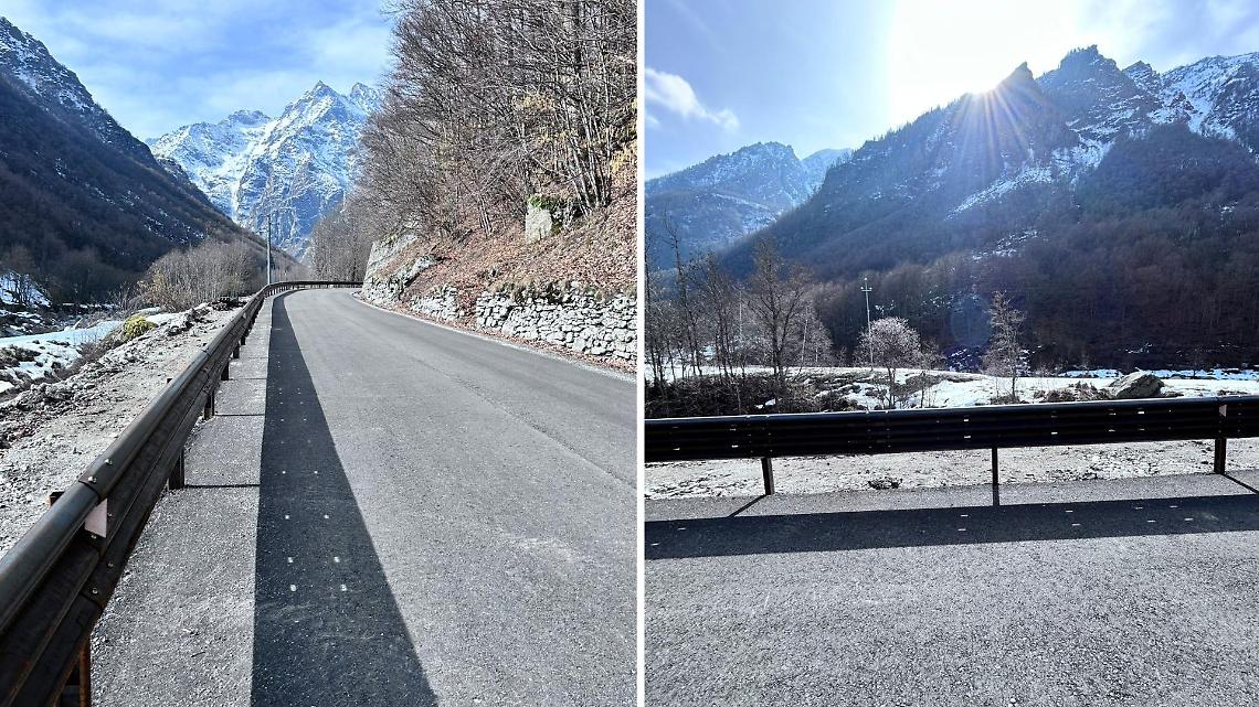 Allargato e messo in sicurezza un tratto della provinciale 33 a Groscavallo