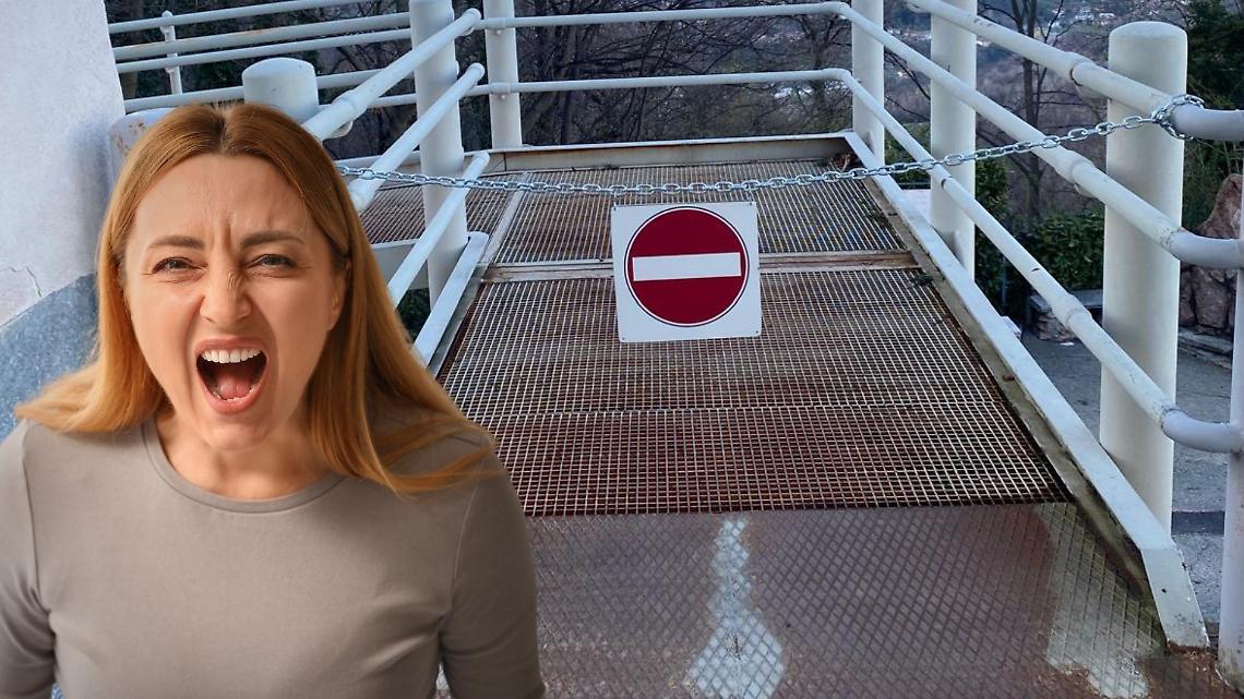 Santuario di Belmonte, rampa per i disabili chiusa con le catene: scoppia la polemica