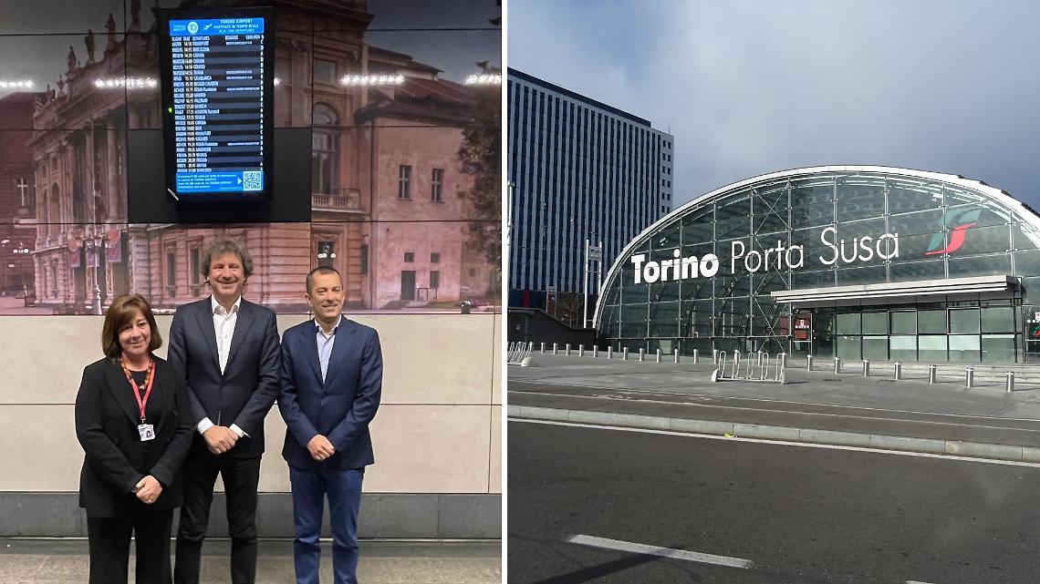 Treni e aerei sempre pi&ugrave; connessi: nuovi monitor tra Porta Susa e aeroporto di Torino