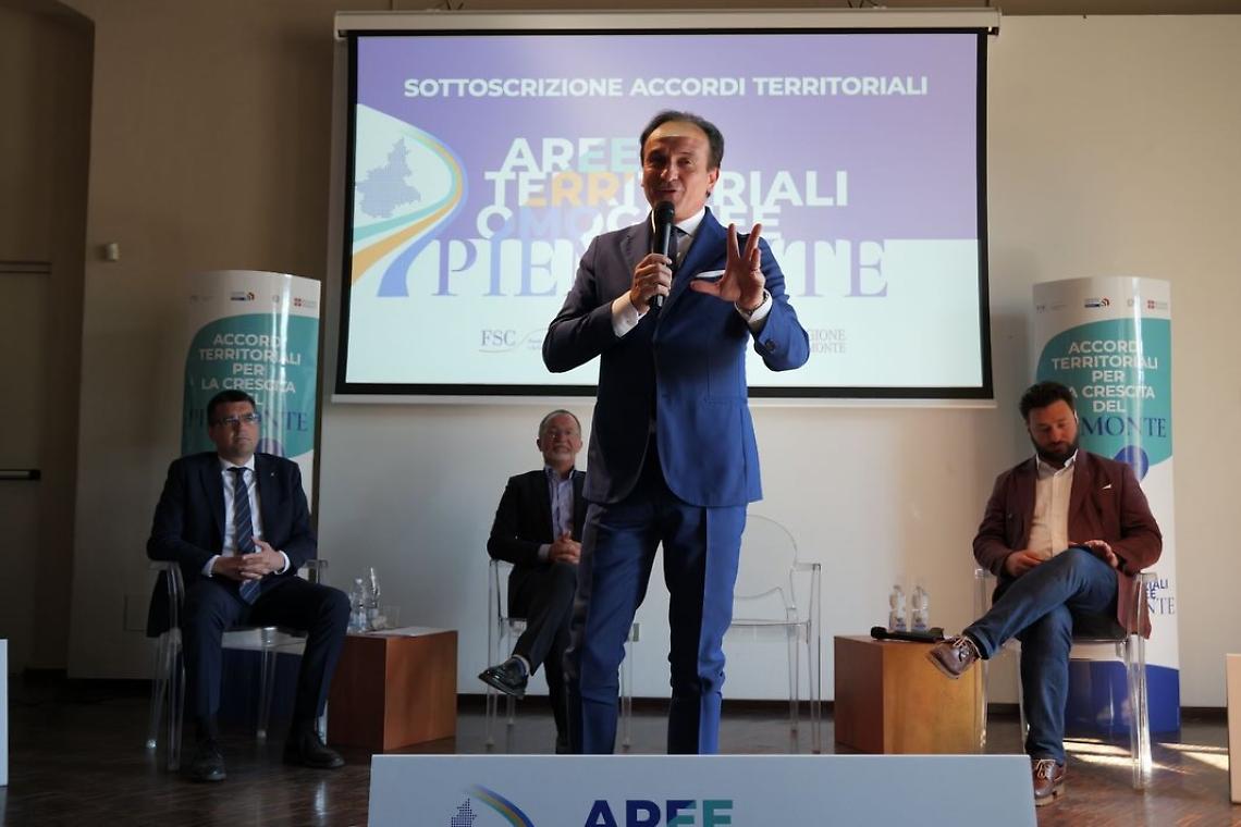 Alberto Cirio questa mattina a Casale Monferrato