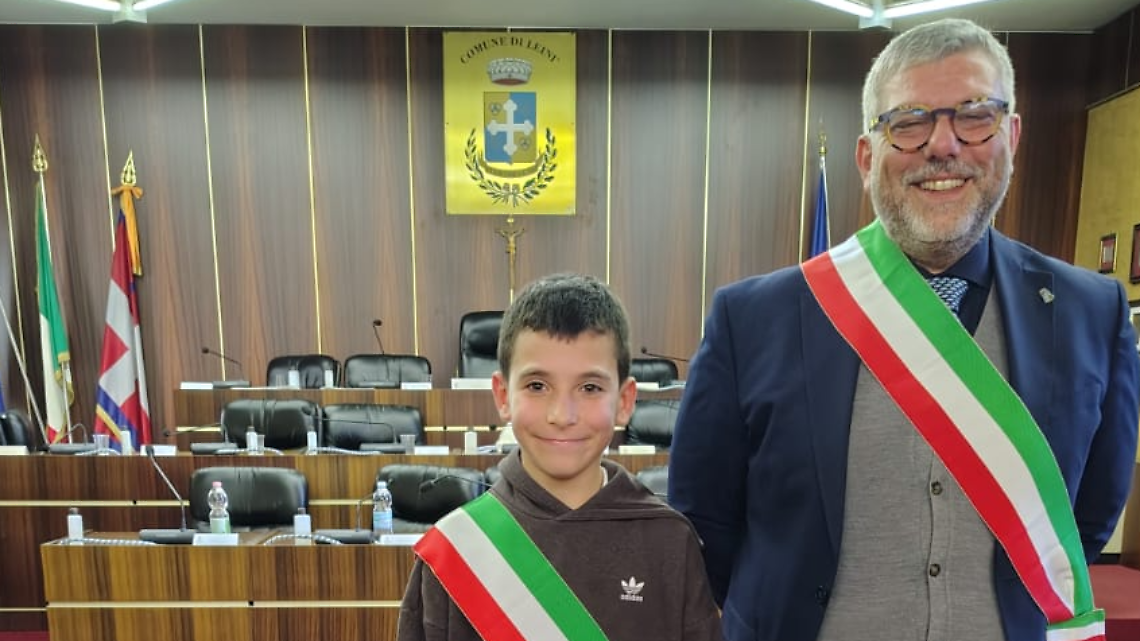 Leini: Francesco Olmo &egrave; il nuovo sindaco dei ragazzi, emozione e debutto del Consiglio Comunale 