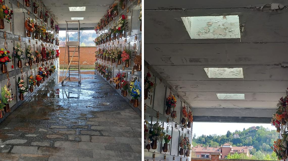 Infiltrazioni al cimitero di Gassino: &ldquo;Comune avvisato da un anno, ma nessuno &egrave; intervenuto&rdquo;