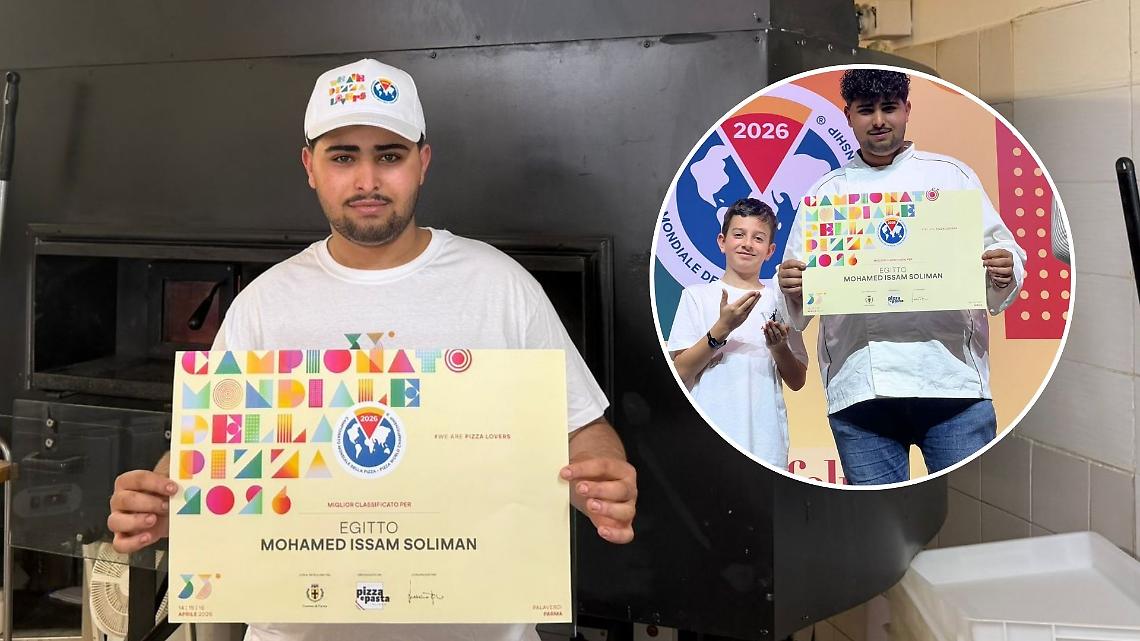 A 18 anni entra nella storia del suo Paese: primo egiziano premiato ai Mondiali della Pizza. Lavora a Settimo