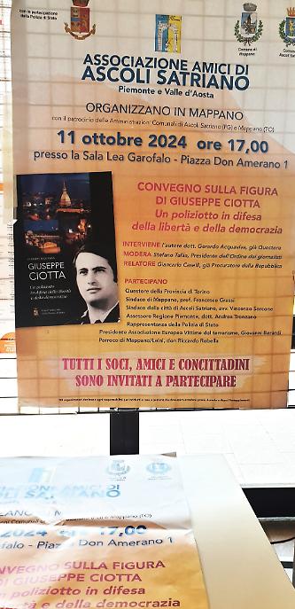 Manifesto Convegno su Giuseppe Ciotta a Mappano