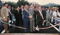 22 settembre 1995. Inaugurazione del ponte Bailey dopo il crollo del Ponte di Chivasso