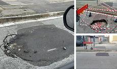 Strada San Mauro, la voragine si riapre tre giorni dopo il ripristino: cittadini furiosi