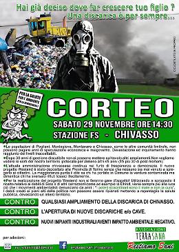 CHIVASSO. Ampliamento discarica: oggi il corteo di protesta