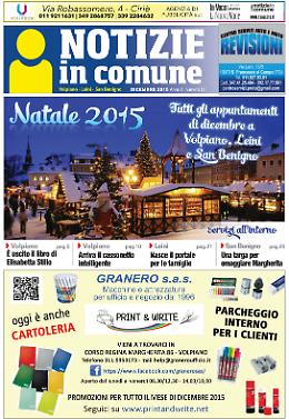 VOLPIANO-LEINI-SAN BENIGNO. Prima pagina di Notizie in Comune